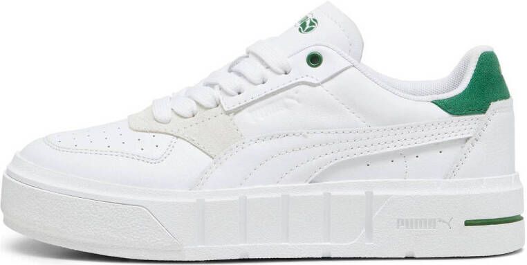 Puma Cali Court Match leren sneakers wit groen