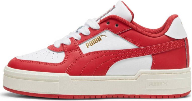 Puma California Pro sneakers wit rood Jongens Meisjes Imitatieleer Effen 35.5