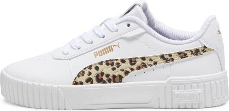 Puma Carina 2.0 Animal sneakers wit beige bruin Meisjes Imitatieleer Dierenprint 35.5