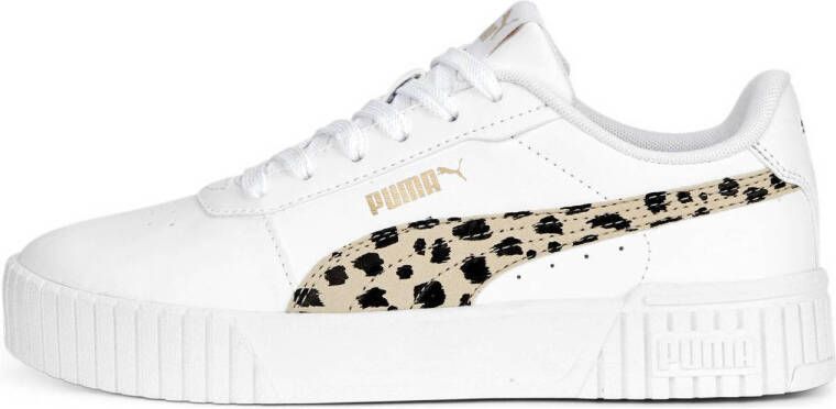 Puma Carina 2.0 Animal sneakers wit bruin zwart