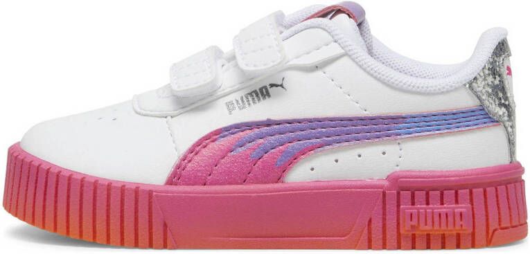 Puma Carina 2.0 Trolls sneakers wit fuchsia oranje Jongens Meisjes Suede 20