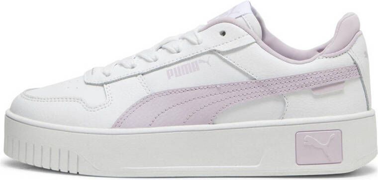 Puma Carina Street leren sneakers wit lila Meisjes Leer Meerkleurig 35.5