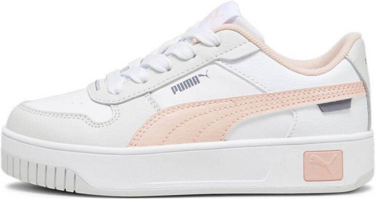 Puma Carina Street leren sneakers wit roze Meisjes Leer Meerkleurig 28