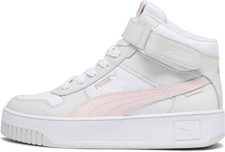 Puma Carina Street Mid sneakers wit lichtroze