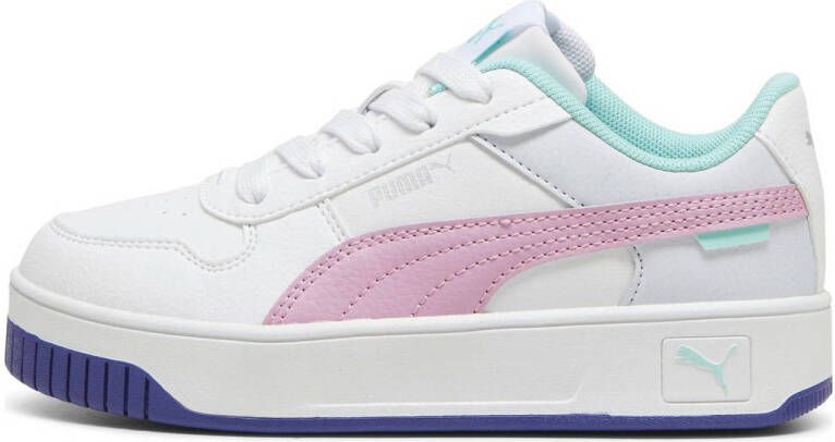 Puma Carina Street sneakers wit roze mintgroen Meisjes Leer Meerkleurig 28