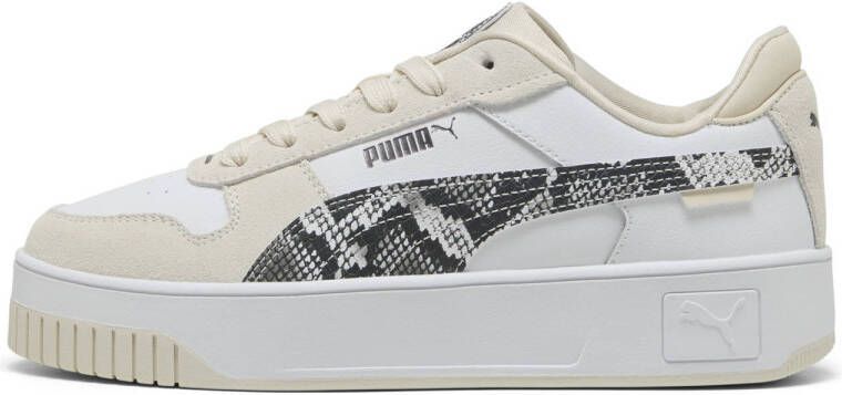 PUMA Carina Street Snake Chic Dames Sneakers White- Black-Alpine Snow