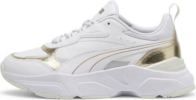 Puma Cassia Metallic Shine sneakers wit zilver goud