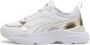 PUMA Cassia Metallic Shine Dames Sneakers White- Gold- Silver-Vapor Gray - Thumbnail 1
