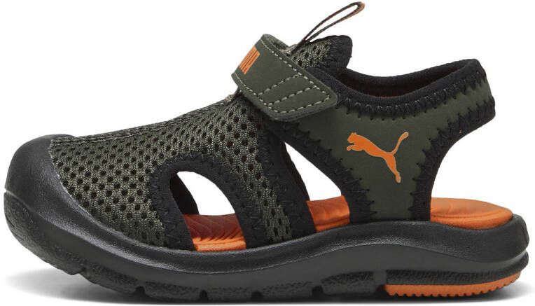 Puma Fun Racer Sandal Mesh V sandalen olijfgroen zwart oranje