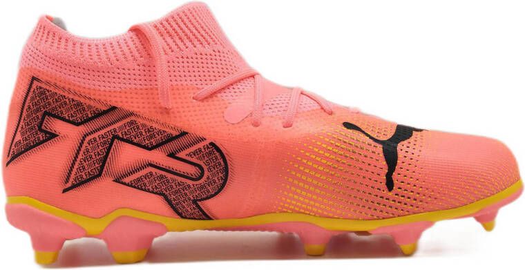 Puma Future 7 Match FG AG Junior voetbalschoenen roze zwart oranje Jongens Meisjes Imitatieleer 34