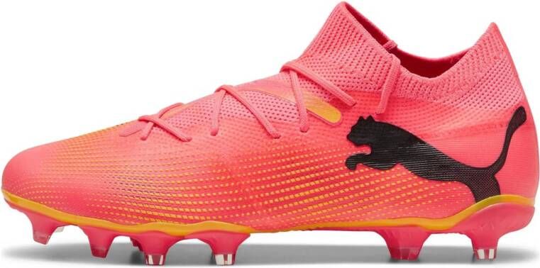 PUMA Future 7 Match Gras Kunstgras Voetbalschoenen (MG) Dames Roze Zwart Oranje