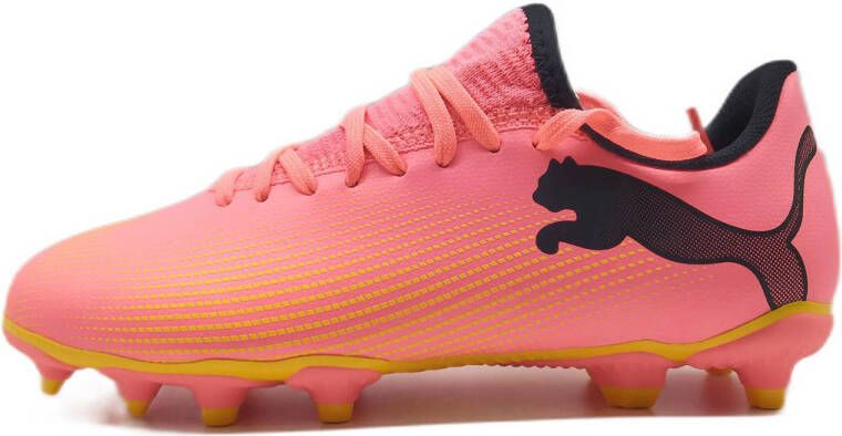 Puma Future 7 Play FG AG Jr. voetbalschoenen roze zwart oranje Imitatieleer 36