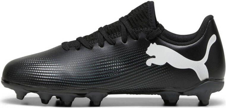 Puma Future 7 Play FG AG Junior voetbalschoenen zwart wit Imitatieleer 28