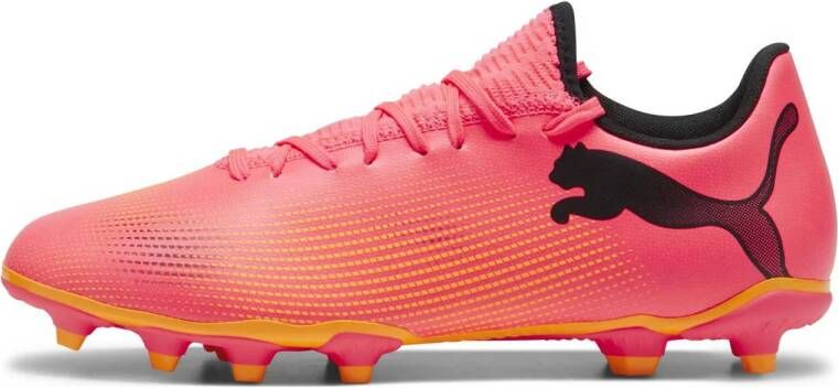 PUMA Future 7 Play Gras Kunstgras Voetbalschoenen (MG) Roze Zwart Oranje