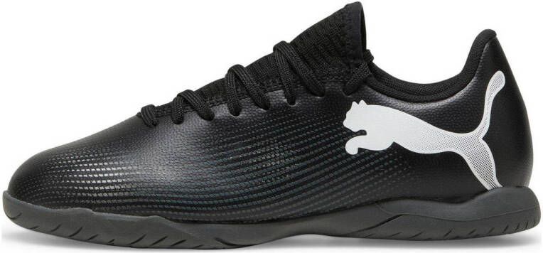 Puma Future 7 Play It Jr. zaalvoetbalschoenen zwart wit Imitatieleer 38