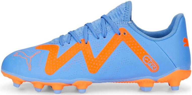 PUMA Future Play Gras Kunstgras Voetbalschoenen (MG) Kids Blauw Oranje Wit