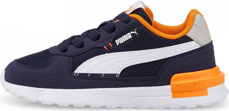 Puma Graviton sneakers donkerblauw wit grijs geel