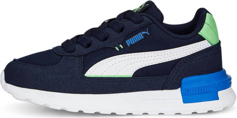 Puma Graviton sneakers donkerblauw wit groen