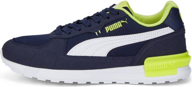 Puma Graviton sneakers donkerblauw wit limegroen