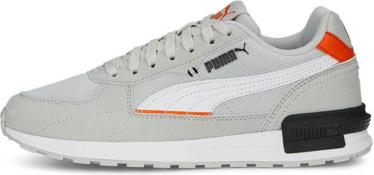 Puma Graviton sneakers grijs wit oranje Jongens Meisjes Mesh 38