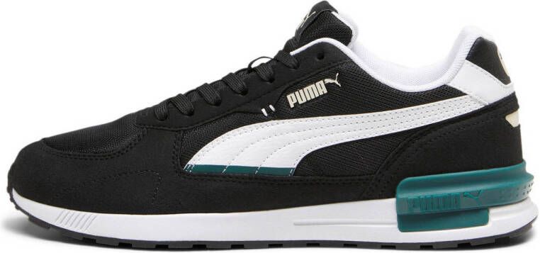 Puma Graviton sneakers zwart wit groen Mesh Logo 40