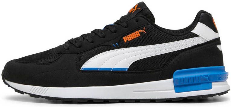 Puma Graviton sneakers zwart wit kobaltblauw oranje