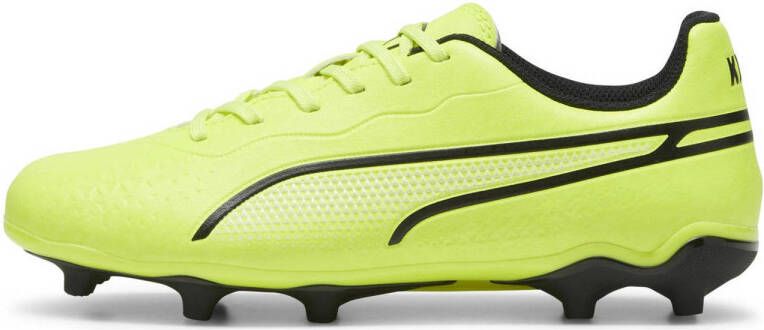 Puma King Match FG AG Junior voetbalschoenen geel zwart Imitatieleer 38