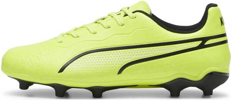 Puma King Match FG AG Jr. voetbalschoenen geel zwart Imitatieleer 36