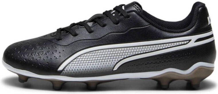 Puma King Match FG AG Junior voetbalschoenen zwart wit Imitatieleer 33
