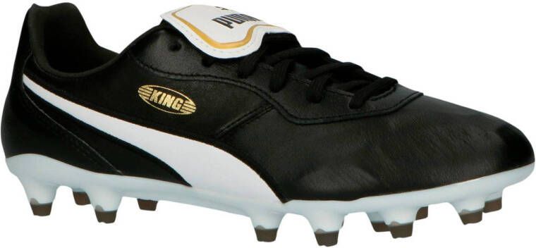 PUMA King Top FG Sportschoenen nen zwart wit goud