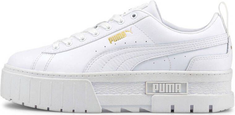 Puma Mayze Classic leren sneakers wit