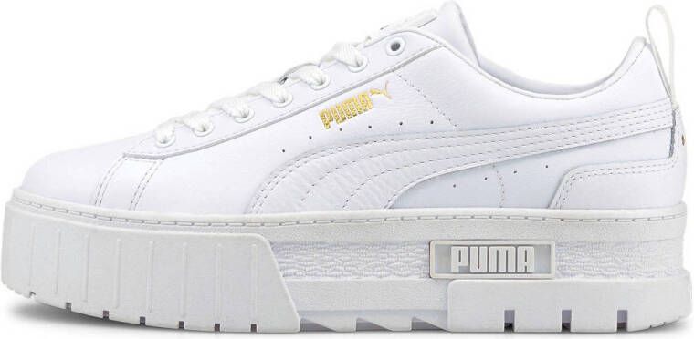 Puma Mayze leren sneakers wit