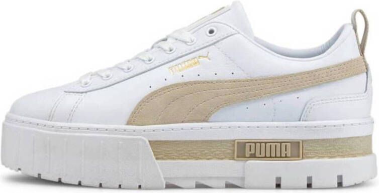Puma Mayze Lth leren sneakers wit ecru