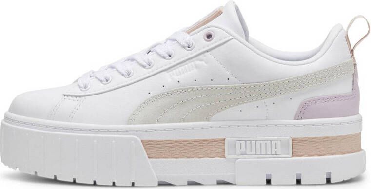 Puma Mayze Lth Wns | white rose quartz Wit Leer Lage sneakers Dames