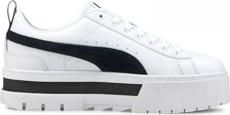PUMA Mayze Lth Wn Lage sneakers Leren Sneaker Dames Wit - Schoenen.nl