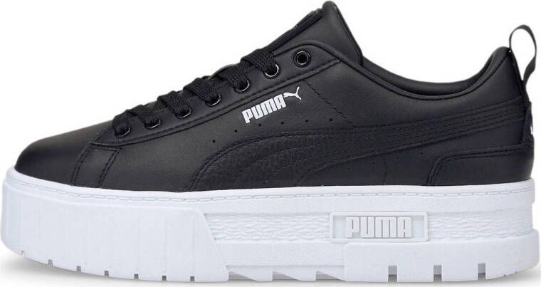 Puma Mayze leren sneakers zwart wit