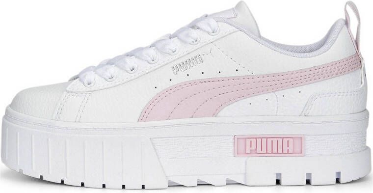 Puma Mayze Lth Fashion sneakers Schoenen white pearl pink vivid violet maat: 38.5 beschikbare maaten:38.5