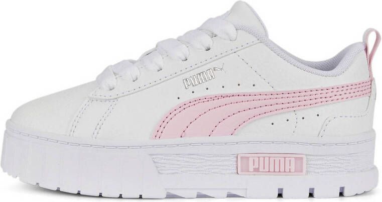 Puma Mayze Lth sneakers wit roze Meisjes Imitatieleer Meerkleurig 28