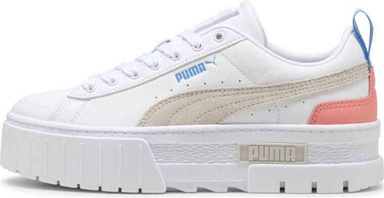 Puma Mayze Lth sneakers wit roze lichtgrijs