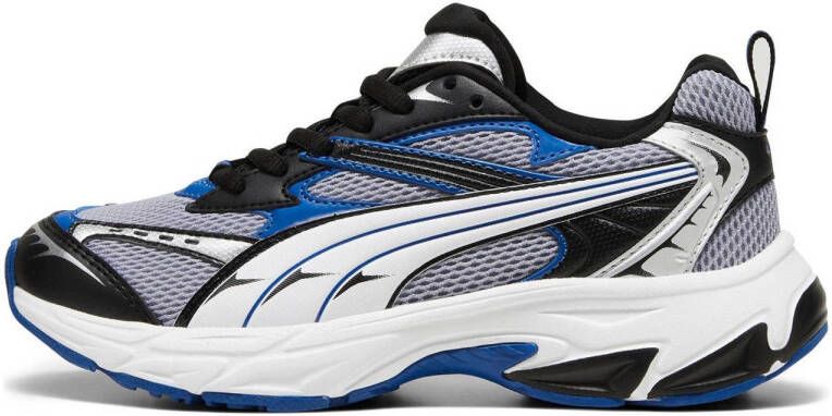 Puma Morphic sneakers lichtgrijs kobaltblauw zwart Jongens Meisjes Mesh 35.5