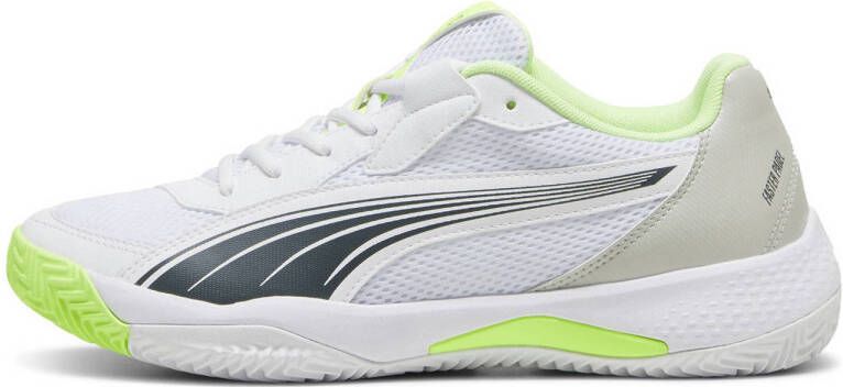PUMA NOVA Court Unisex Sportschoenen White-Luminous Blue-Fizzy Apple-Shadow Gray