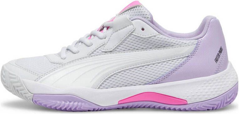 Puma Nova Court tennisschoenen zilver wit lila