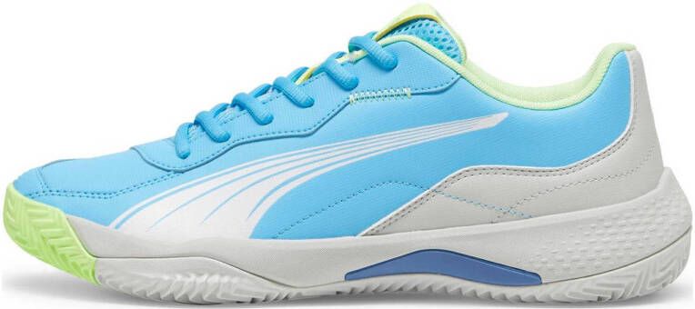 Puma Nova Smash tennisschoenen blauw groen lichtgrijs