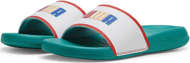 Puma Popcat 20 Jr. badslippers groen wit rood