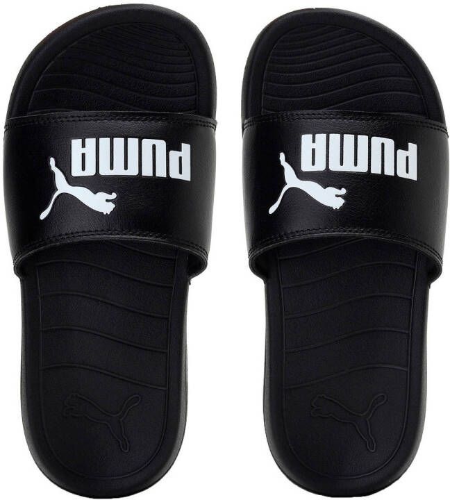 Puma Popcat 20 Jr. badslippers zwart wit Imitatieleer Logo 35 5