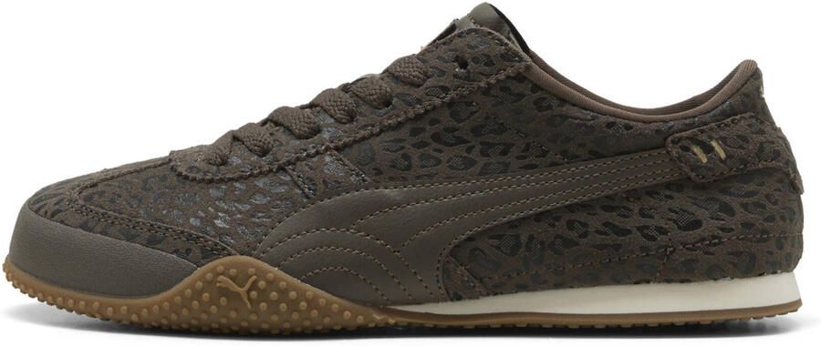 Puma Bella suède sneakers met panterprint donkerbruin