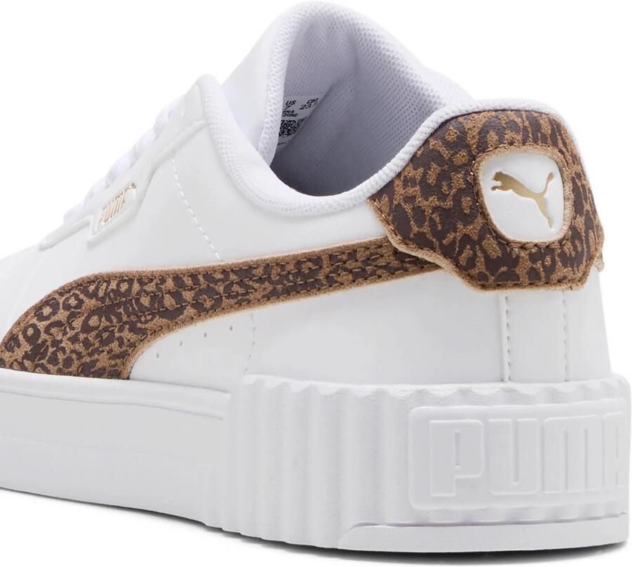 Puma Carina 3.0 imitatieleren sneakers met panterprint wit taupe - Foto 2