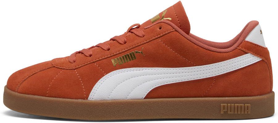 Puma Club II suede sneakers roodbruin wit