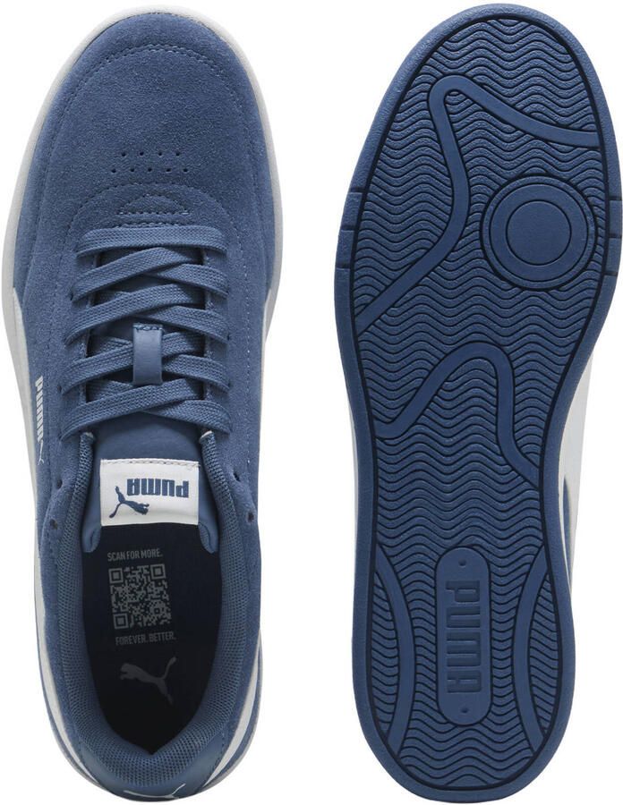 Puma Court Classic Clean suède sneakers blauw wit - Foto 3