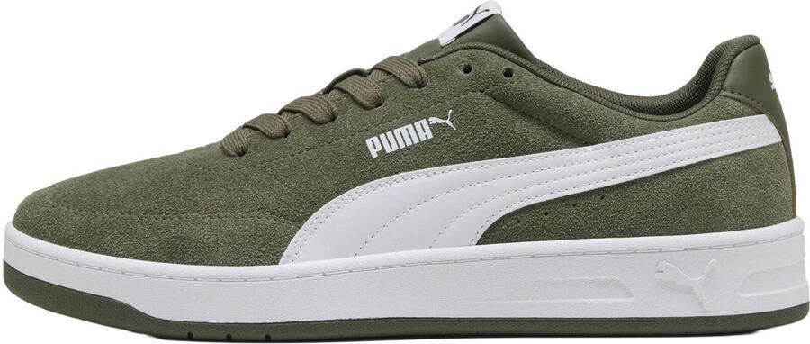 Puma Court Classic Clean suède sneakers olijfgroen wit